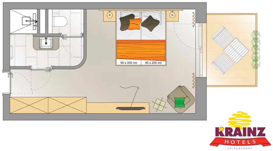 Krainz Vital & Familienhotel - Bad Loipersdorf: Doppelzimmer mit Balkon