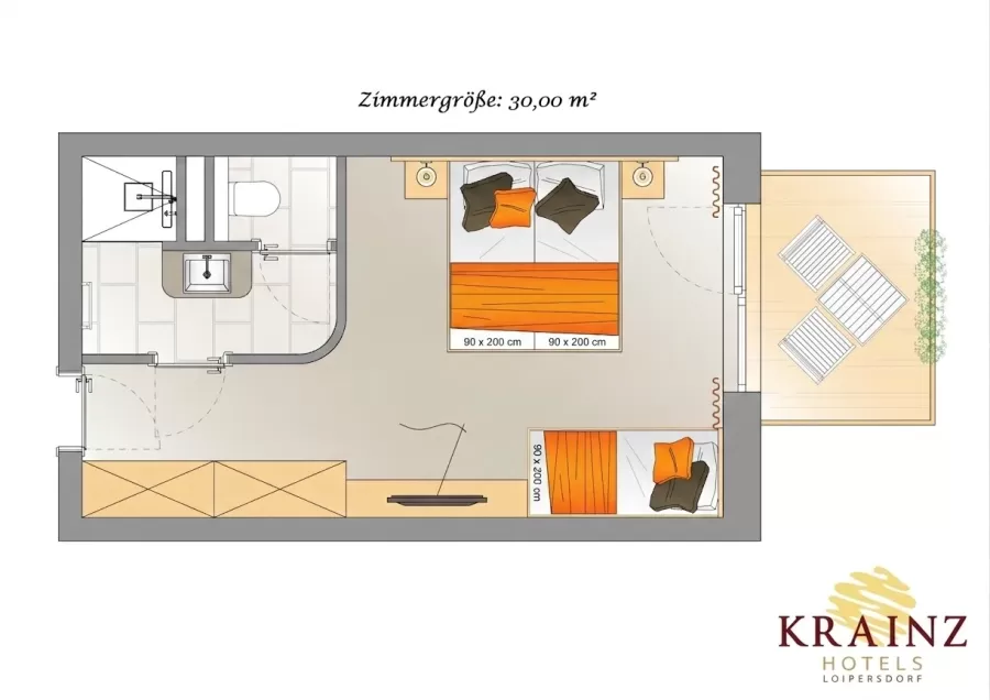 Krainz Vital & Familienhotel - Bad Loipersdorf: Triple room with balcony